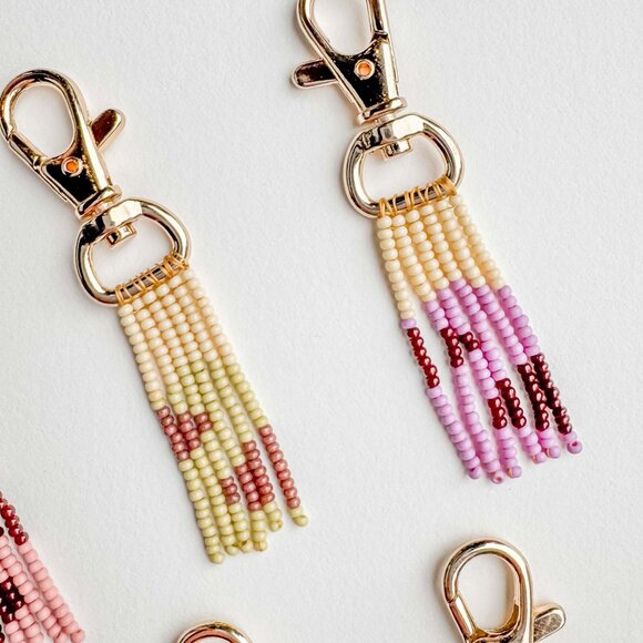 Handmade Beaded Tassel Purse Charm Keychain - Picture 7 of 10